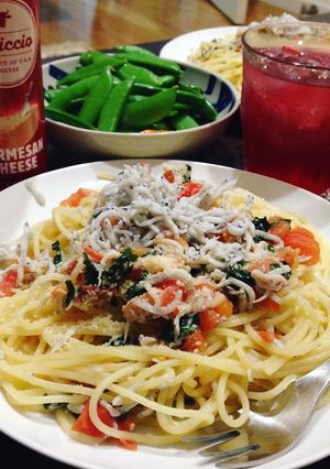 釜揚げしらすトマトのペペロンチーノパスタ-レシピのメイン写真