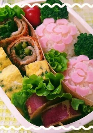 女子高生のお弁当③ニラの豚肉巻き-レシピのメイン写真