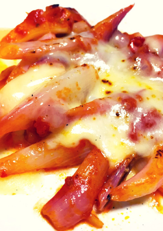 らっきょうのトマトソースチーズ焼き-レシピのメイン写真