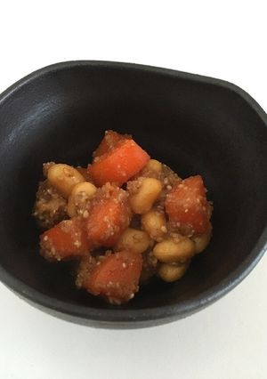 *人参お豆の甘辛煮*-レシピのメイン写真