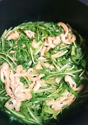 薄揚げと水菜の炊いたん♡-レシピのメイン写真