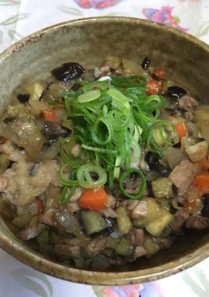 簡単な豚茄子丼-レシピのメイン写真