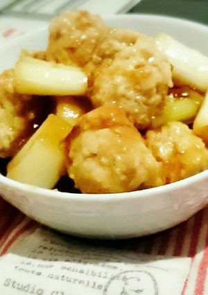 鶏だんごとネギの甘酢あん-レシピのメイン写真