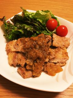簡単★ポークソテーりんごマスタードソース-レシピのメイン写真
