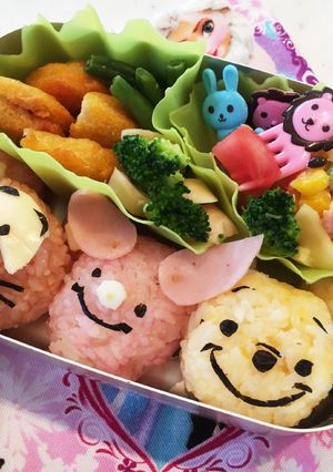 キャラ弁 プーさん ティガー ピグレット-レシピのメイン写真