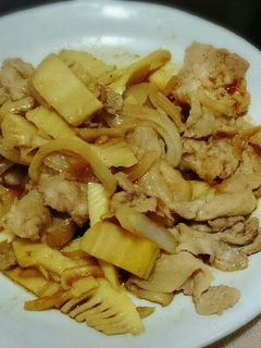 タケノコと豚肉のジンギスカンたれ炒め-レシピのメイン写真