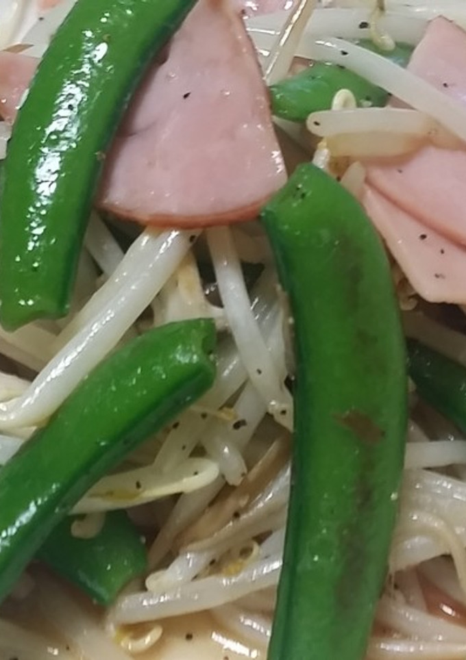 スナップえんどうとしめじの炒め物-レシピのメイン写真
