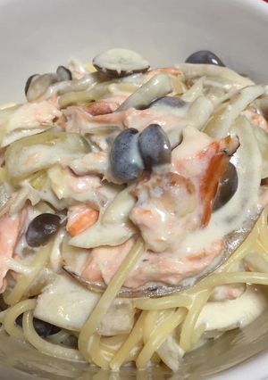 鮭豆乳クリームパスタ-レシピのメイン写真