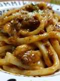 カレーとチーズの絡め炒めうどん