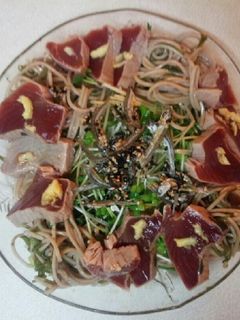 血管プラークダイエット736(鰹と蕎麦)-レシピのメイン写真