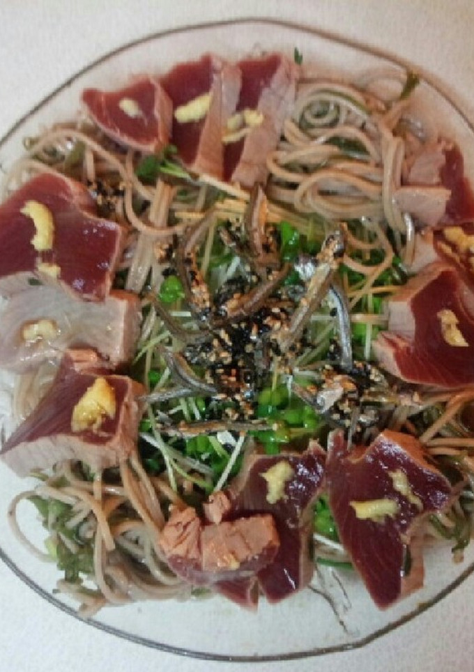 血管プラークダイエット736（鰹と蕎麦）-レシピのメイン写真