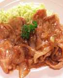 豚肉の生姜焼き！マーマレードソースがけ☆