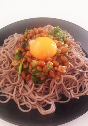 簡単ランチに納豆たくあん蕎麦-レシピのメイン写真