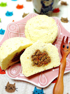 おから蒸しパンと肉味噌で!低糖質肉まん-レシピのメイン写真