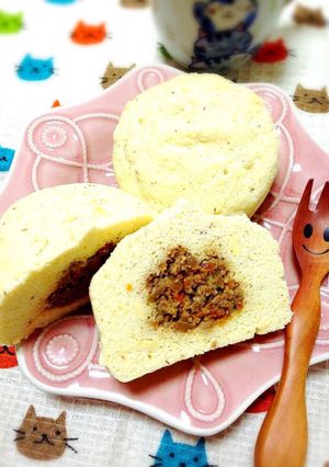 おから蒸しパンと肉味噌で！低糖質肉まん-レシピのメイン写真