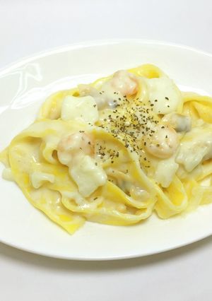 チーズ香るシーフードクリームパスタ-レシピのメイン写真