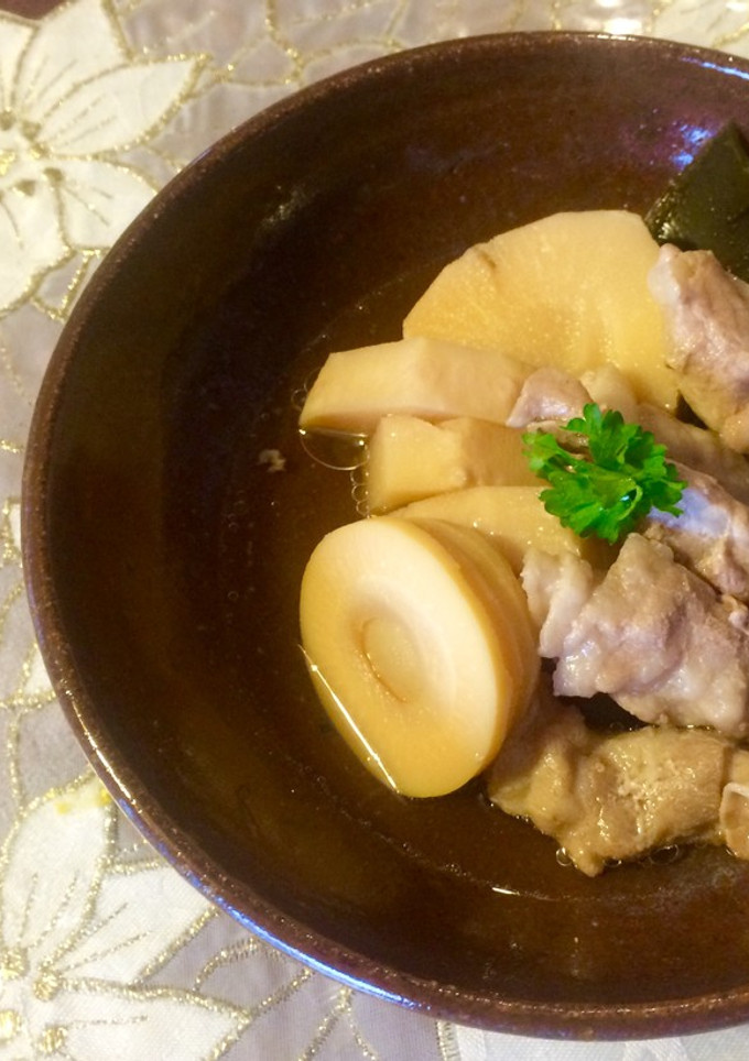 だし香る 旬の筍と豚ロールの煮物-レシピのメイン写真