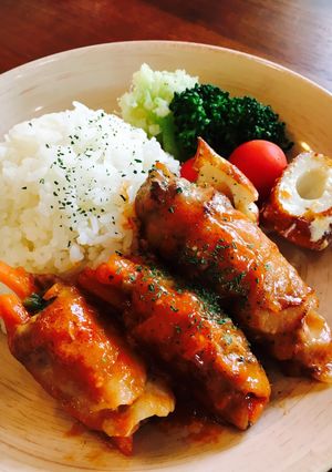 豚バラ野菜巻き オーロラソースで-レシピのメイン写真