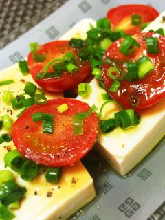 簡単♡豆腐とミニトマトの和風カプレーゼ-レシピのメイン写真