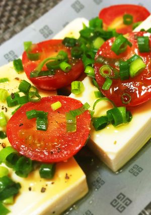 簡単♡豆腐とミニトマトの和風カプレーゼ-レシピのメイン写真