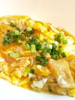 簡単♪油揚げきのこ玉ねぎのたまごとじ丼♪-レシピのメイン写真