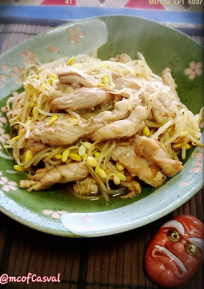 鶏せせりと豆もやしのオイスター炒め♪-レシピのメイン写真