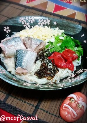 鯖缶爆乗せ♪具沢山ぶっかけそうめん-レシピのメイン写真