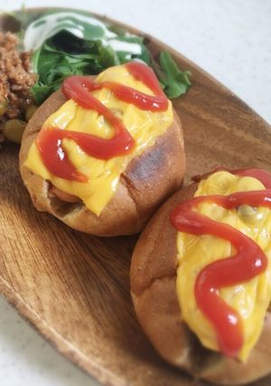 簡単朝食☆チーズミートホットドッグ-レシピのメイン写真
