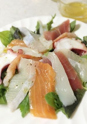 刺身盛りアレンジでカルパッチョ☆-レシピのメイン写真
