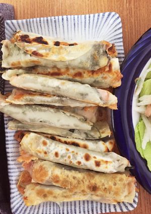 簡単♡ハムチーズ大葉のくるくる餃子-レシピのメイン写真