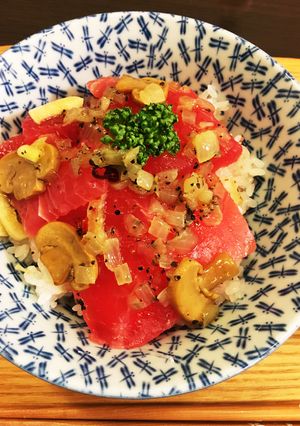 和風イタリアン？！アヒージョマグロ丼-レシピのメイン写真