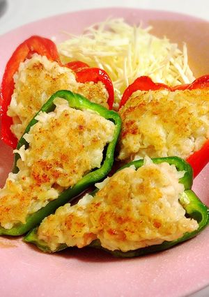 冷凍海老シューマイ活用♡ピーマン肉詰め-レシピのメイン写真