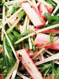 混ぜるだけで簡単!水菜とかにかまのサラダ-レシピのメイン写真