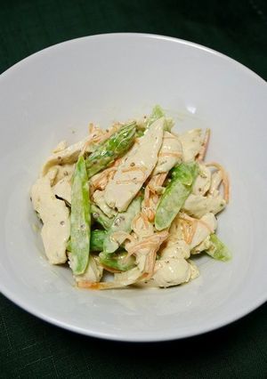 糖質制限！ムネ肉とアスパラの粒マヨ和え-レシピのメイン写真
