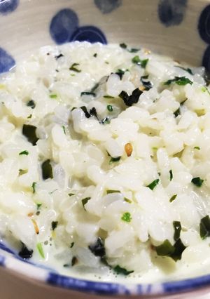 レンジで簡単♪青菜の豆乳雑炊-レシピのメイン写真