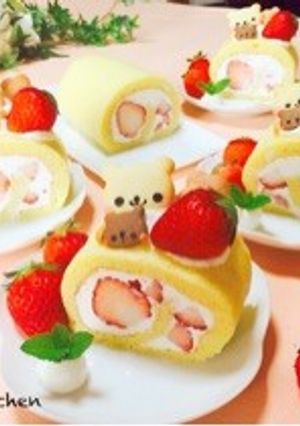 簡単♡米粉のふわふわロールケーキ-レシピのメイン写真