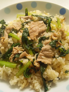 菜飯(小松菜と豚肉の炊き込みご飯)-レシピのメイン写真