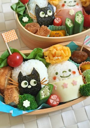 黒猫&男の子弁当☆簡単♩遠足☆キャラ弁-レシピのメイン写真