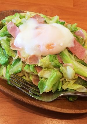 冷蔵庫の残り物で!キャベツたっぷりパスタ-レシピのメイン写真