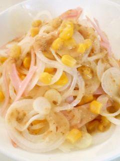 まるごと玉ねぎとハムとコーンサラダ-レシピのメイン写真