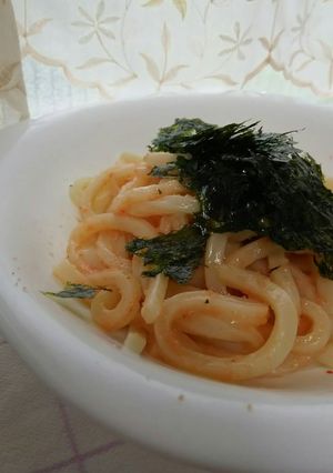洗い物が少なくて済む～明太バターうどん-レシピのメイン写真
