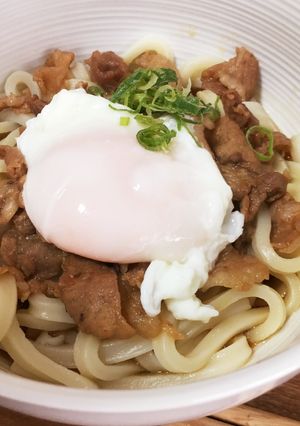 そくうま！簡単！豚肉温玉ぶっかけうどん-レシピのメイン写真