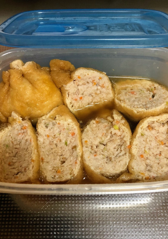 簡単♪野菜と鶏挽き肉の巾着煮-レシピのメイン写真