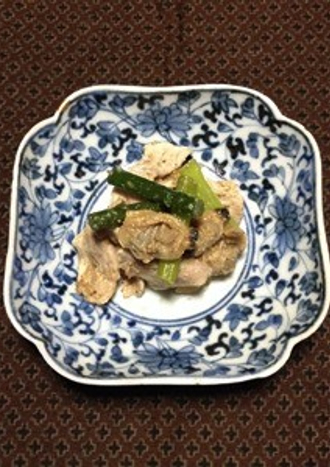 にんにくの芽とあさり・豚肉の胡麻和え-レシピのメイン写真