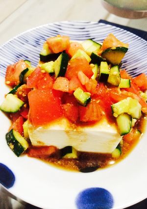 超簡単♡冷奴のコロコロ野菜かけ♡-レシピのメイン写真