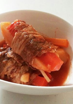 簡単★ジャガイモと人参の牛肉巻き-レシピのメイン写真