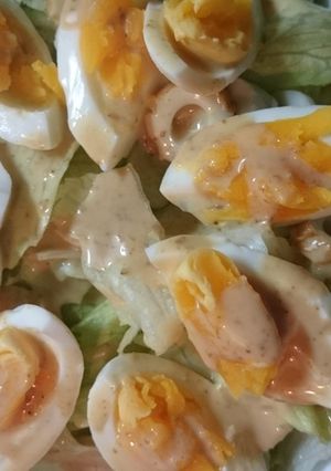 レタス竹輪ゆで玉子ののせるだけサラダ-レシピのメイン写真