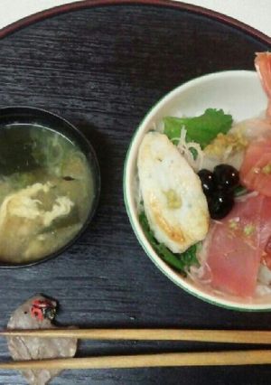 血管プラークダイエット食740（海鮮丼）-レシピのメイン写真
