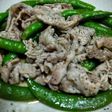 スナップえんどうと豚肉の酒蒸しペッパー酢