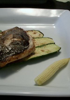 スズキのポワレ、野菜のグリエ添え-レシピのメイン写真